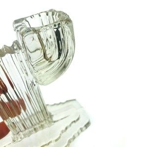 Art Deco Candle Holder Queen Mary Double Lite Style Anchor Hocking Clear